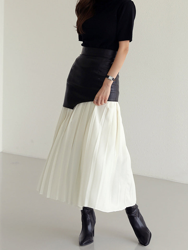 Astrid | Dame Midi Lang Nederdel Til Forår Med Asymmetrisk Design