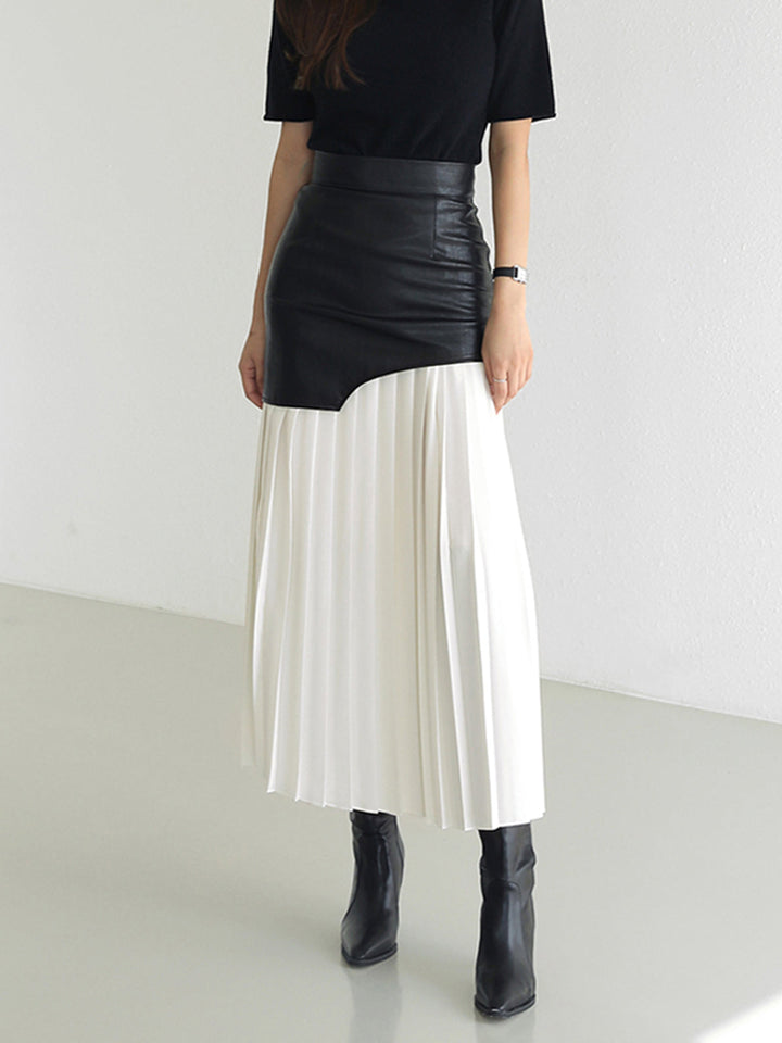 Astrid | Dame Midi Lang Nederdel Til Forår Med Asymmetrisk Design