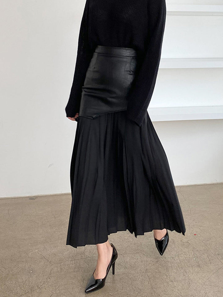 Astrid | Dame Midi Lang Nederdel Til Forår Med Asymmetrisk Design