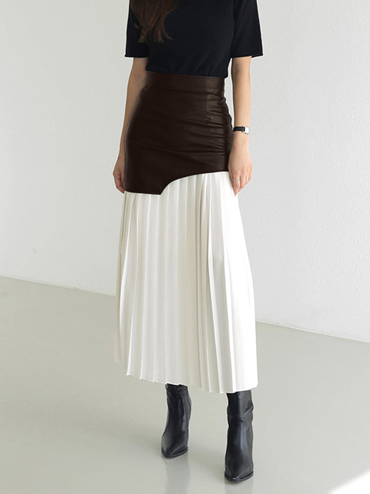 Astrid | Dame Midi Lang Nederdel Til Forår Med Asymmetrisk Design