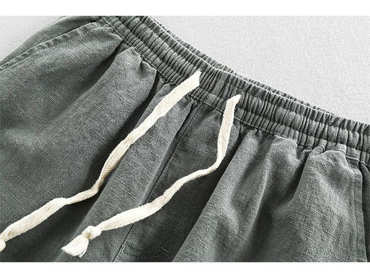 Valdemar | Herre Shorts Forår Bomuld Hør Elastik Snøre