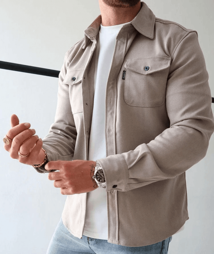 Henrik | Herre Overshirt Med Lange Ærmer Og To Brystlommer