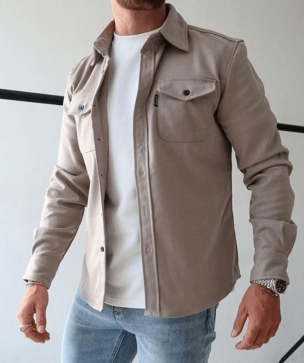 Henrik | Herre Overshirt Med Lange Ærmer Og To Brystlommer
