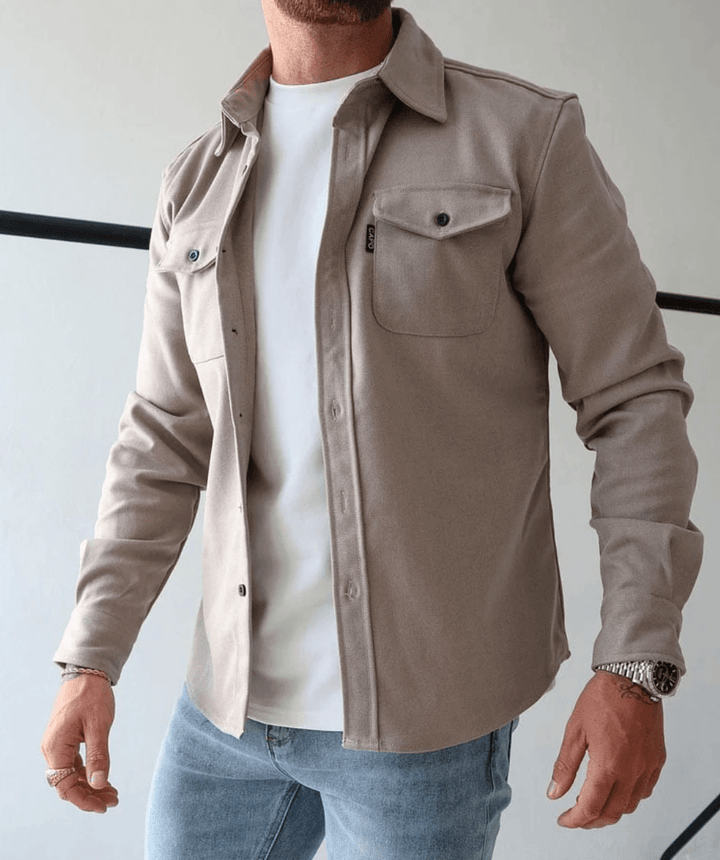 Henrik | Herre Overshirt Med Lange Ærmer Og To Brystlommer