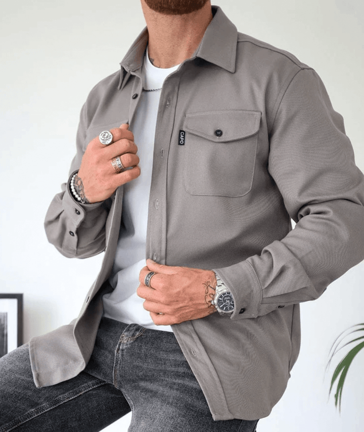 Henrik | Herre Overshirt Med Lange Ærmer Og To Brystlommer