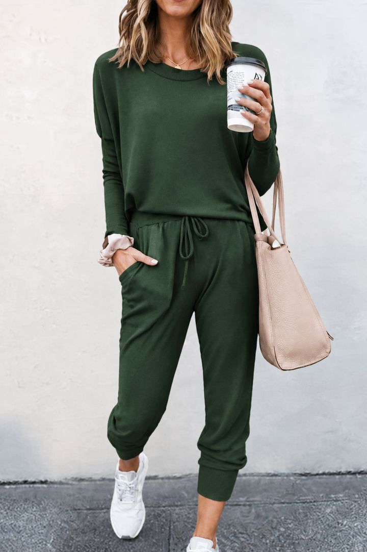 Gitte | Dame Sæt Med Off-Shoulder Top Og Joggerbukser