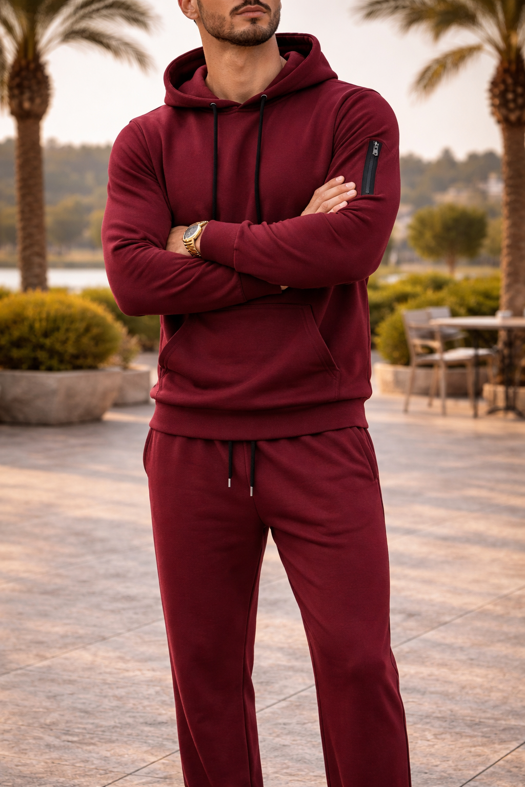 Benny | Herre Tracksuit-Sæt Med Hætte Og Elastisk Talje