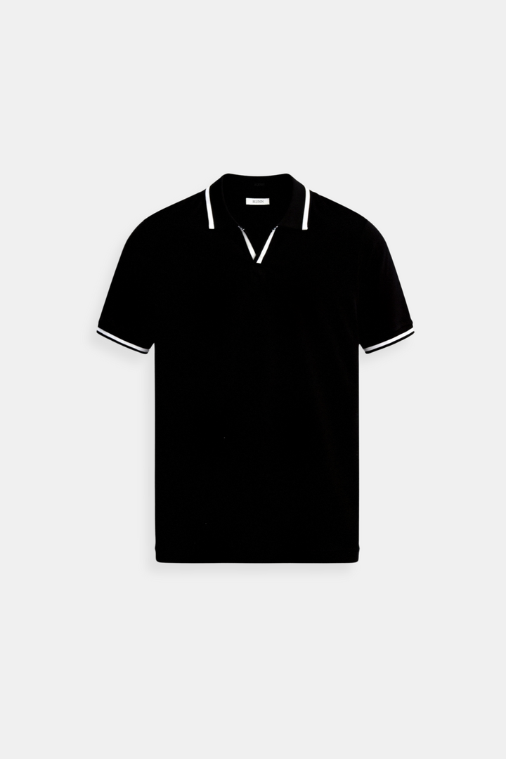 Henrik | Herre Strikket Polo T-shirt Med Korte Ærmer Og Kontrast Krave