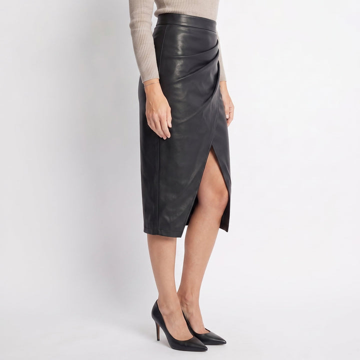 Karin | Dame Pencil Nederdel Med Høj Talje Og Drapering