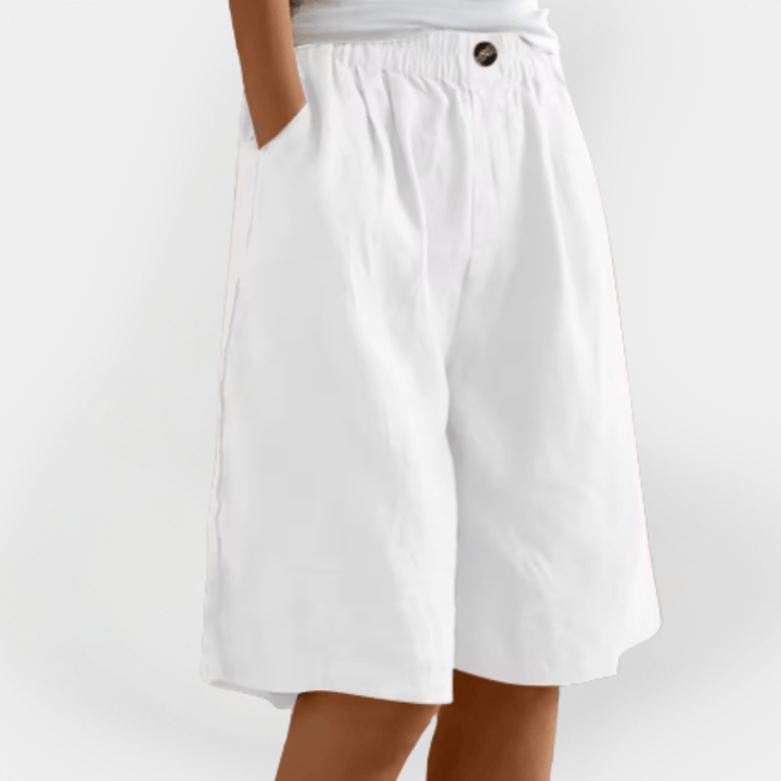 Alma | Dame Hør Shorts Til Sommer Med Elastisk Talje