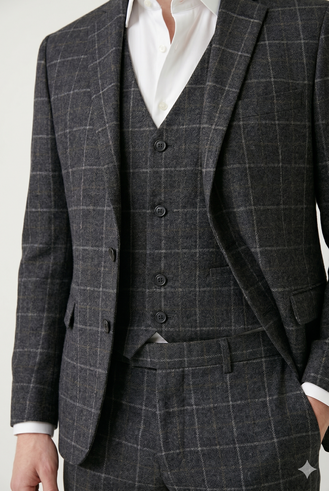 Bent | Herre Skræddersyet 3-Piece Habit Med Vest Og Blazer