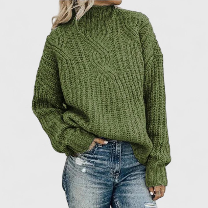Marianne | Dame Snoet Kabelsweater Med Klassisk Mønster