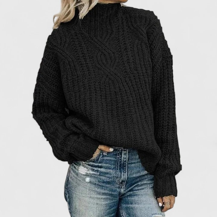 Marianne | Dame Snoet Kabelsweater Med Klassisk Mønster