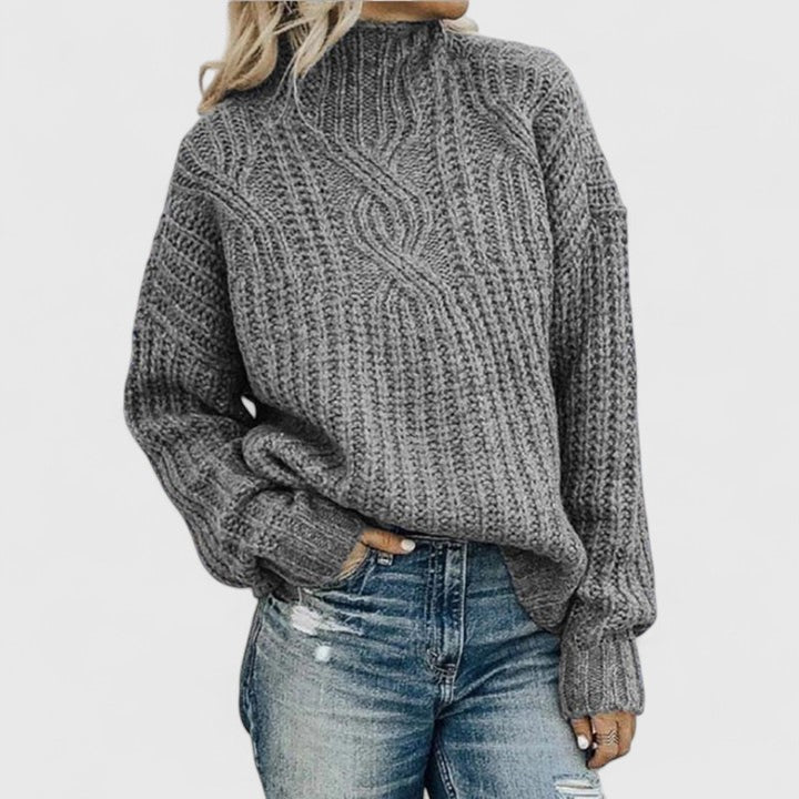 Marianne | Dame Snoet Kabelsweater Med Klassisk Mønster