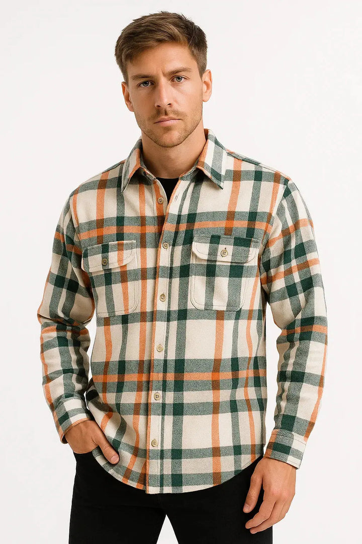 Jens | Herre Overshirt Med Lange Ærmer Og Ternmønster