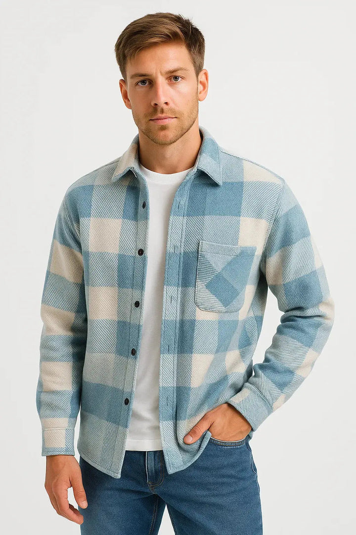 Jens | Herre Overshirt Med Lange Ærmer Og Ternmønster