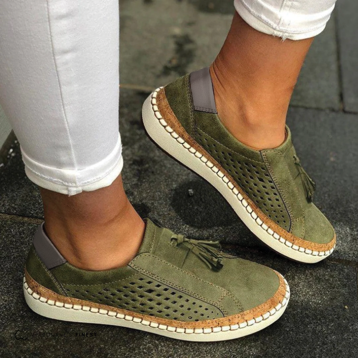 Nina | Dame Slip-On Platformsko Med Perforeret Overside