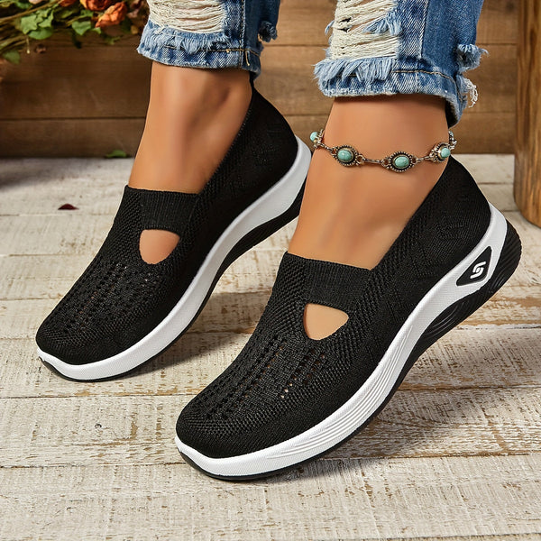 Bodil | Dame Slip-On Sneakers Med Strikket Overflade