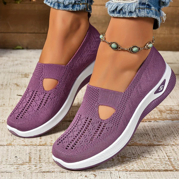Bodil | Dame Slip-On Sneakers Med Strikket Overflade