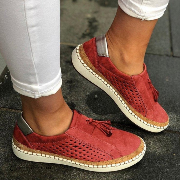 Nina | Dame Slip-On Platformsko Med Perforeret Overside
