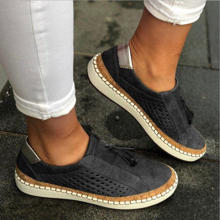 Nina | Dame Slip-On Platformsko Med Perforeret Overside