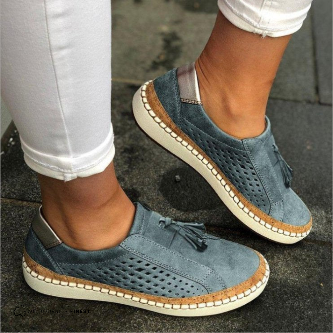 Nina | Dame Slip-On Platformsko Med Perforeret Overside