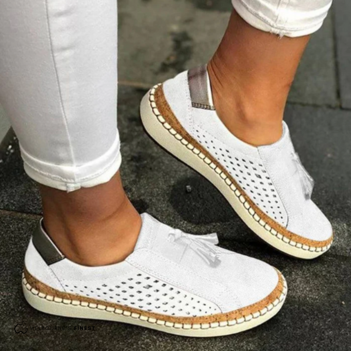 Nina | Dame Slip-On Platformsko Med Perforeret Overside