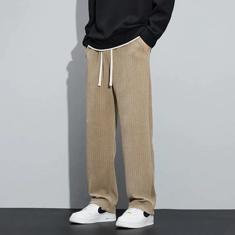 Jørgen | Herre Velour Bukser Med Relaxed Fit Og Høj Talje