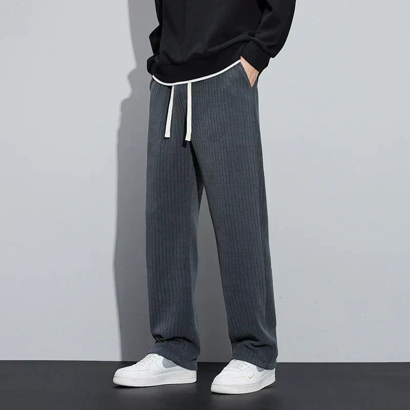 Jørgen | Herre Velour Bukser Med Relaxed Fit Og Høj Talje