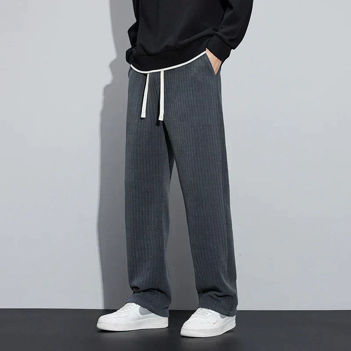Jørgen | Herre Velour Bukser Med Relaxed Fit Og Høj Talje