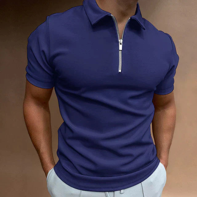 Bjarne | Herre Polo T-shirt Med Lynlås Og Krave