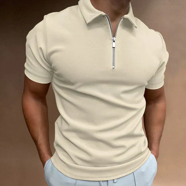 Bjarne | Herre Polo T-shirt Med Lynlås Og Krave