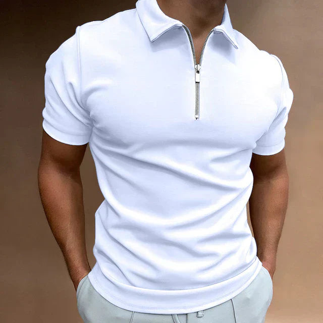 Bjarne | Herre Polo T-shirt Med Lynlås Og Krave