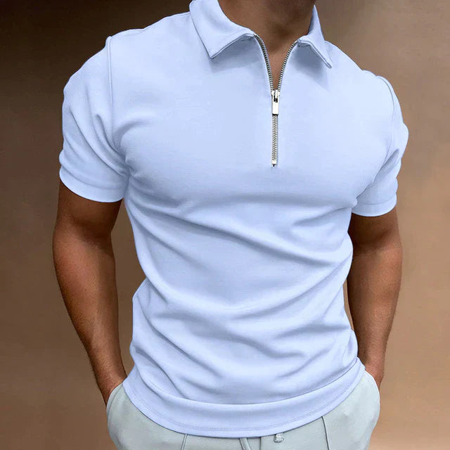 Bjarne | Herre Polo T-shirt Med Lynlås Og Krave