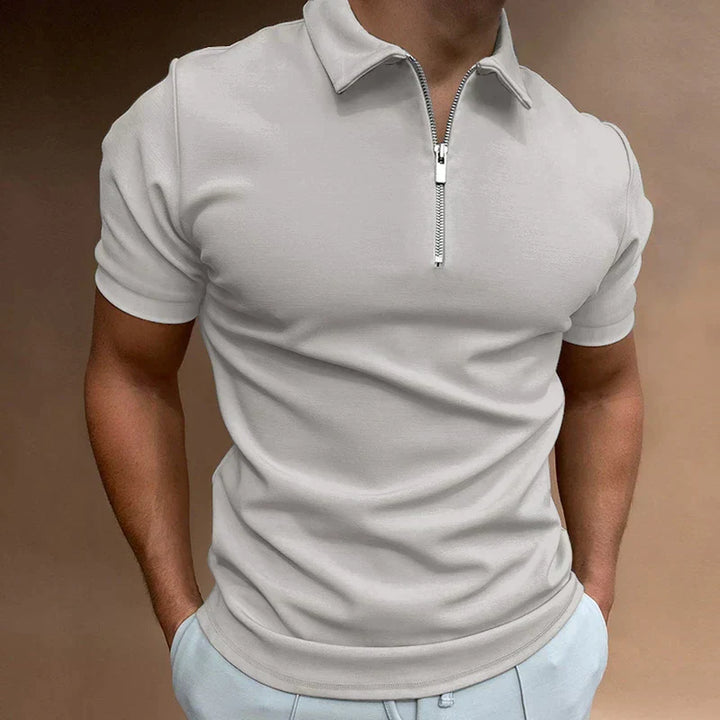 Bjarne | Herre Polo T-shirt Med Lynlås Og Krave