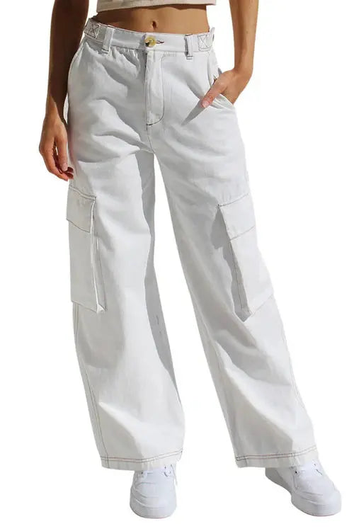 Rikke | Dame Cargo Bukser Med Wide Leg Og Sidelommer