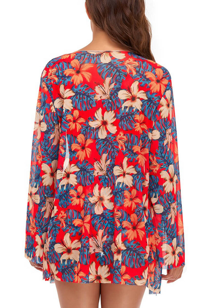 Marianne | Dame Bikini Badetøj Med Bøjle Og Blomsterprint Bluse
