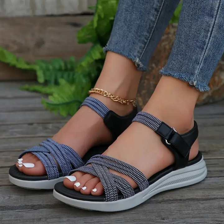 Lone | Kvinders Sandaler Med Elastiske Remme Og Ankelrem