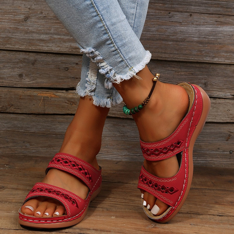 Klara | Kvinders Sandaler Sommer Slip-On Remme Polstret