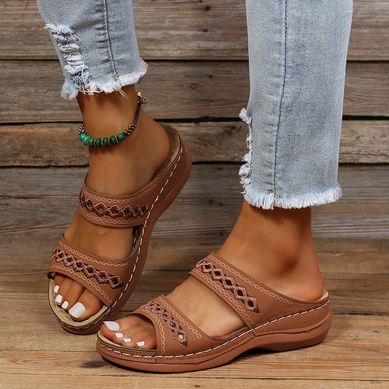 Klara | Kvinders Sandaler Sommer Slip-On Remme Polstret