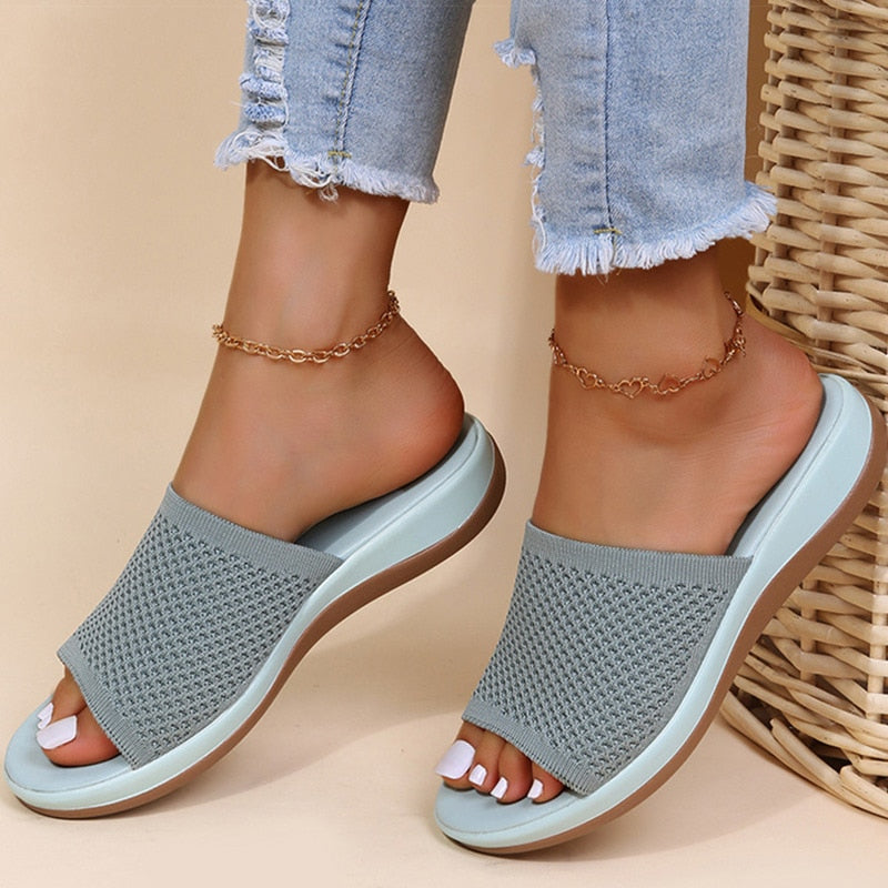 Dorte | Kvinders Sandaler Forår Slip-On Flade Åben Polstret