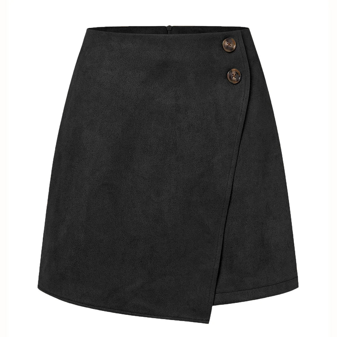 Dagmar | Dame Suede-Look Miniskirt Med Høj Talje