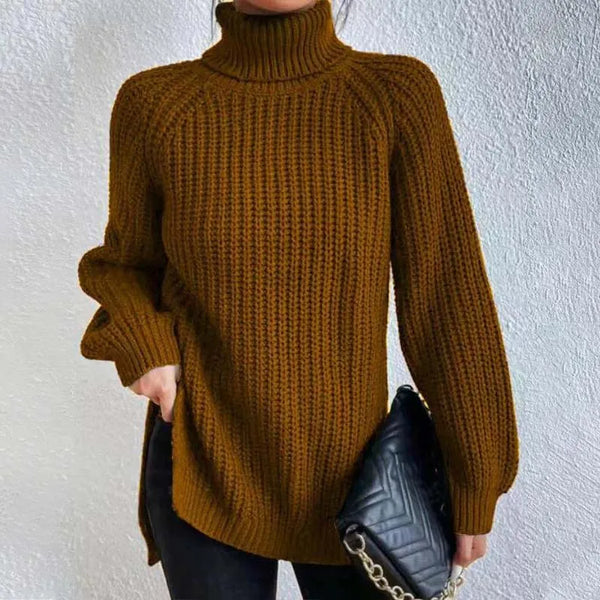Malene | Dame Strikket Rullekrave Sweater