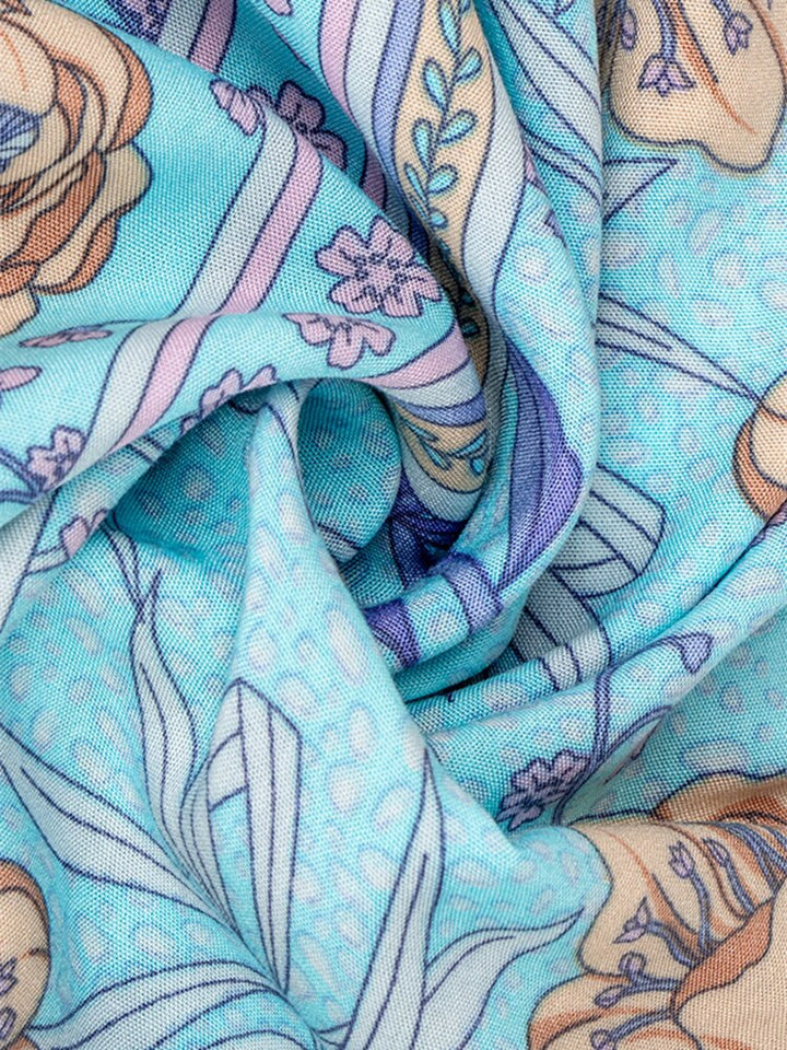 Filippa | Dame Midikjole Sommer Blomsterprint 3/4 Ærmer V-Hals