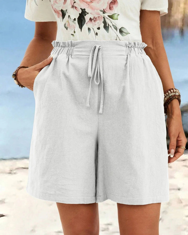 Nanna | Dame Vide Hørshorts Med Høj Talje Og Snørelukning