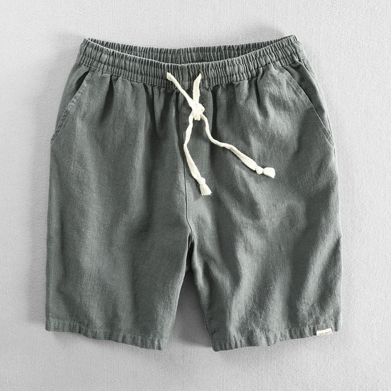 Valdemar | Herre Shorts Forår Bomuld Hør Elastik Snøre