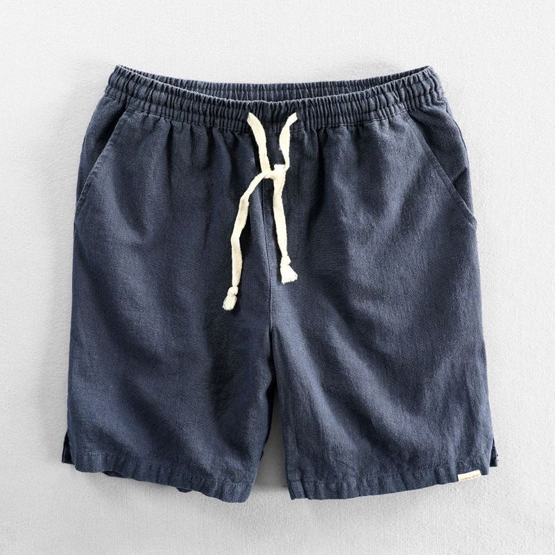Valdemar | Herre Shorts Forår Bomuld Hør Elastik Snøre