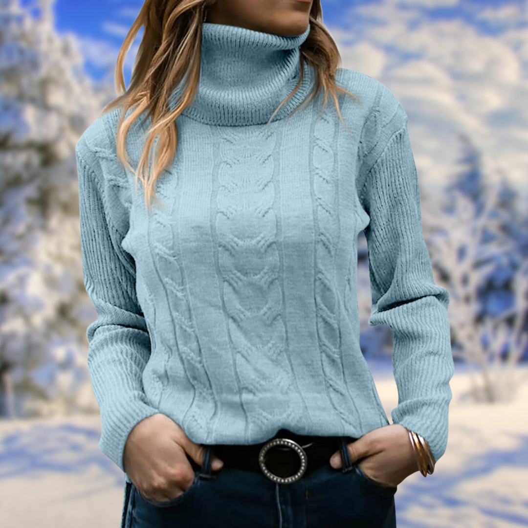 Pernille | Dame Strikket Rullekravesweater Med Slim Fit