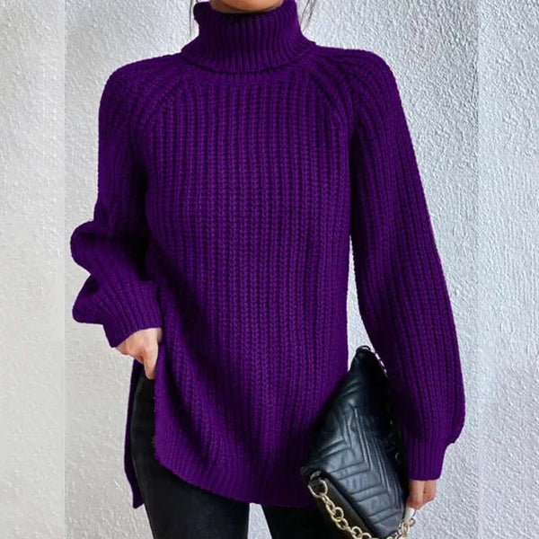 Malene | Dame Strikket Rullekrave Sweater