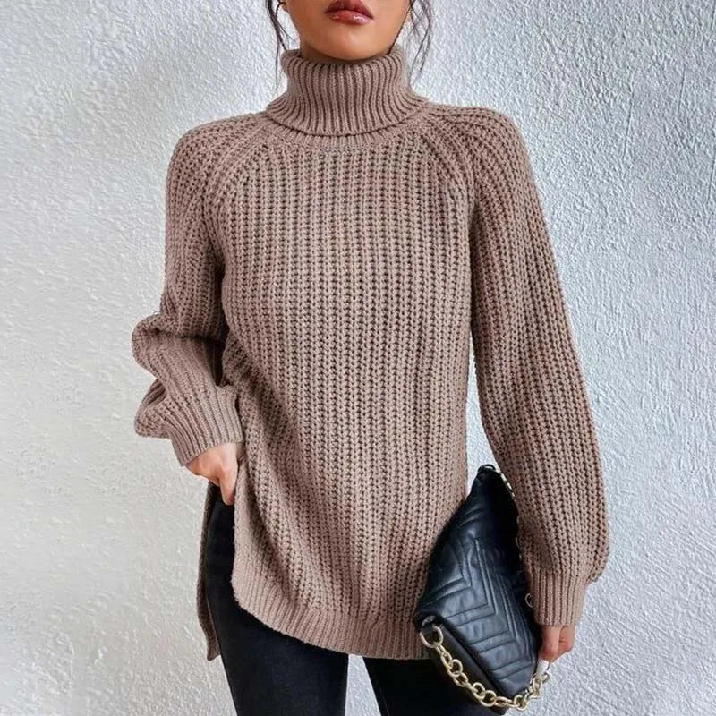 Malene | Dame Strikket Rullekrave Sweater